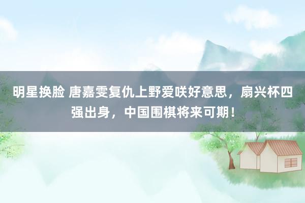 明星换脸 唐嘉雯复仇上野爱咲好意思，扇兴杯四强出身，中国围棋将来可期！